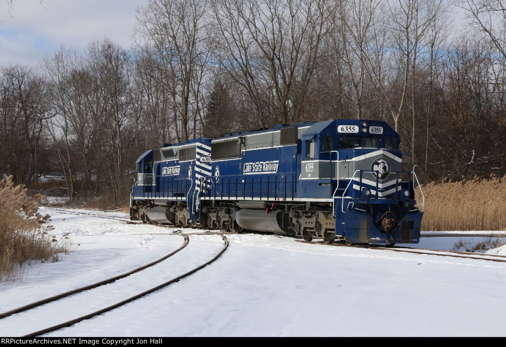 6355 and 6303 head in to the tail track of the wye